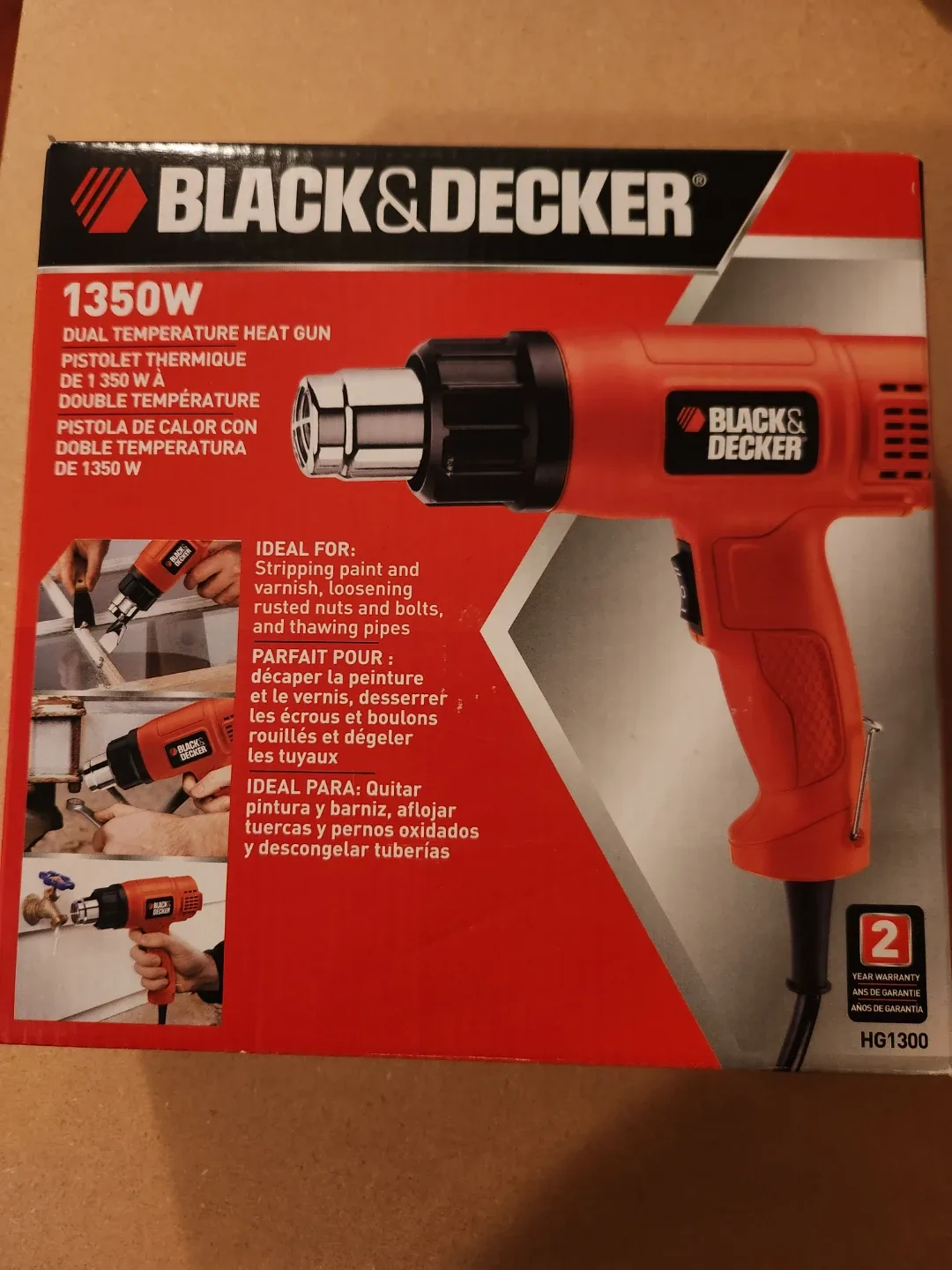 Black & Decker 1350W Dual Temperature Heat Gun - New