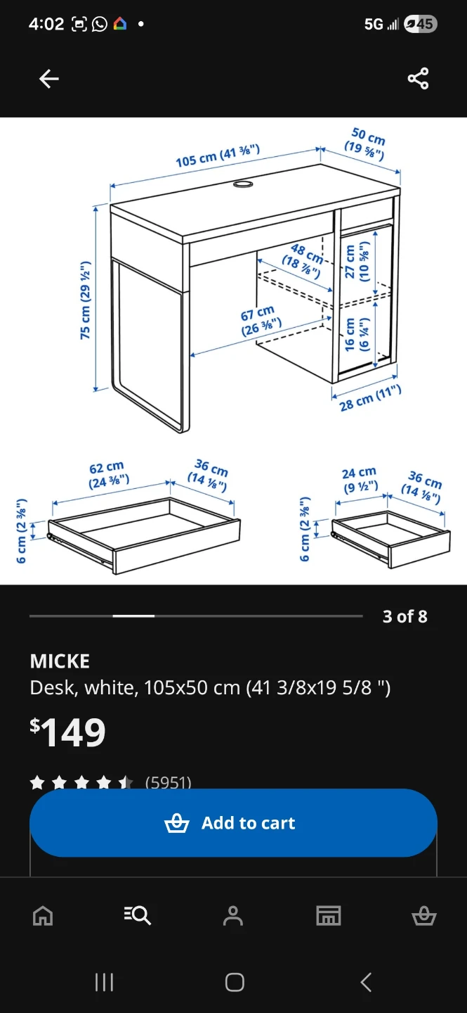 IKEA MICKE Desk - White - photo 4