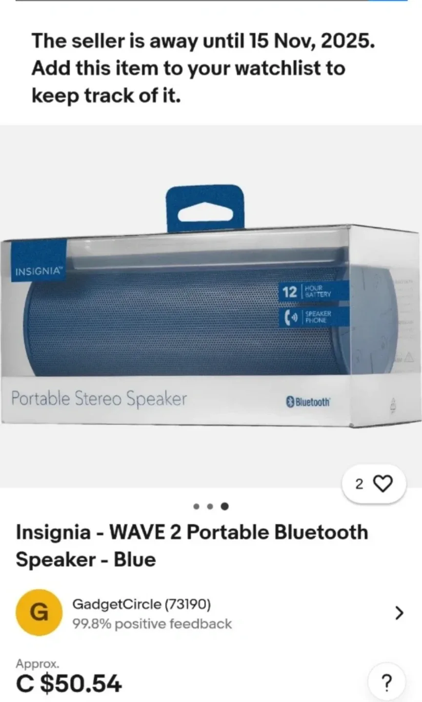 Insignia WAVE 2 Portable Bluetooth Speaker - #Cleanout