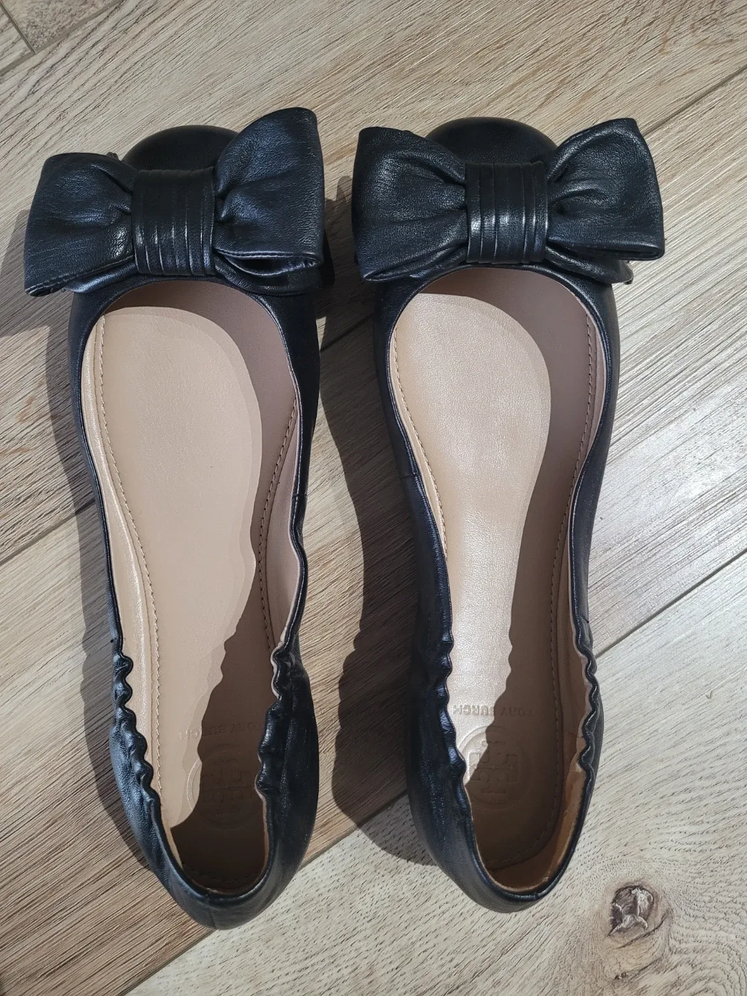 [Tory Burch] Women Black Leather Ballet Flats - US 7