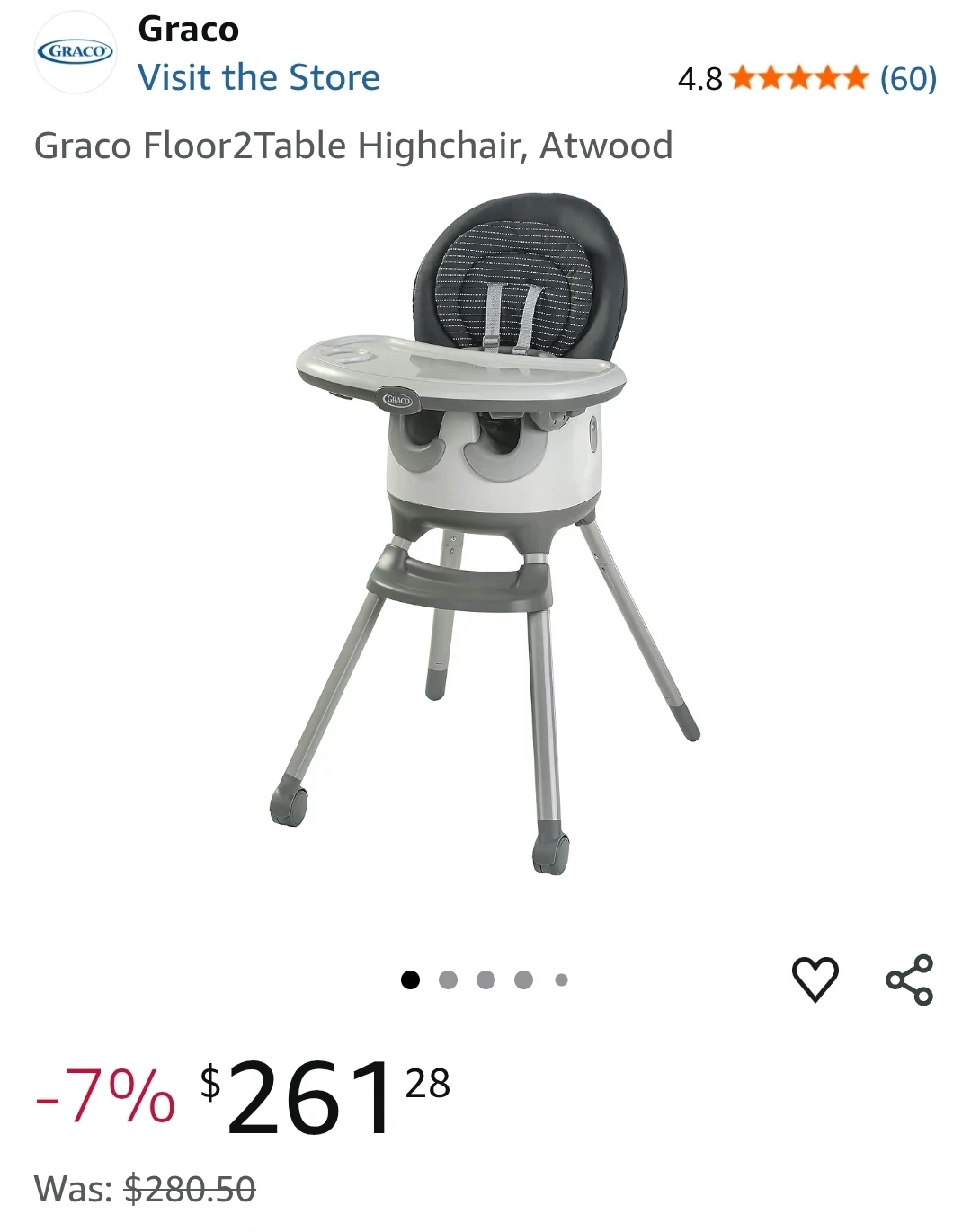 Graco Floor2Table Highchair, Atwood - photo 2