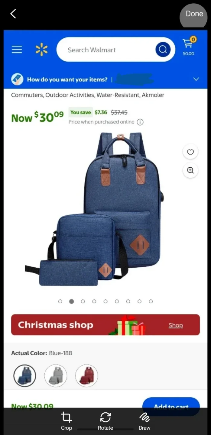 (NEW) Blue Canvas 3-Piece Backpack Set #Cleanout