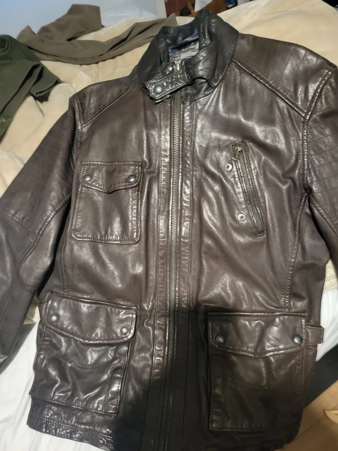 Hugo Boss Brown Leather Jacket