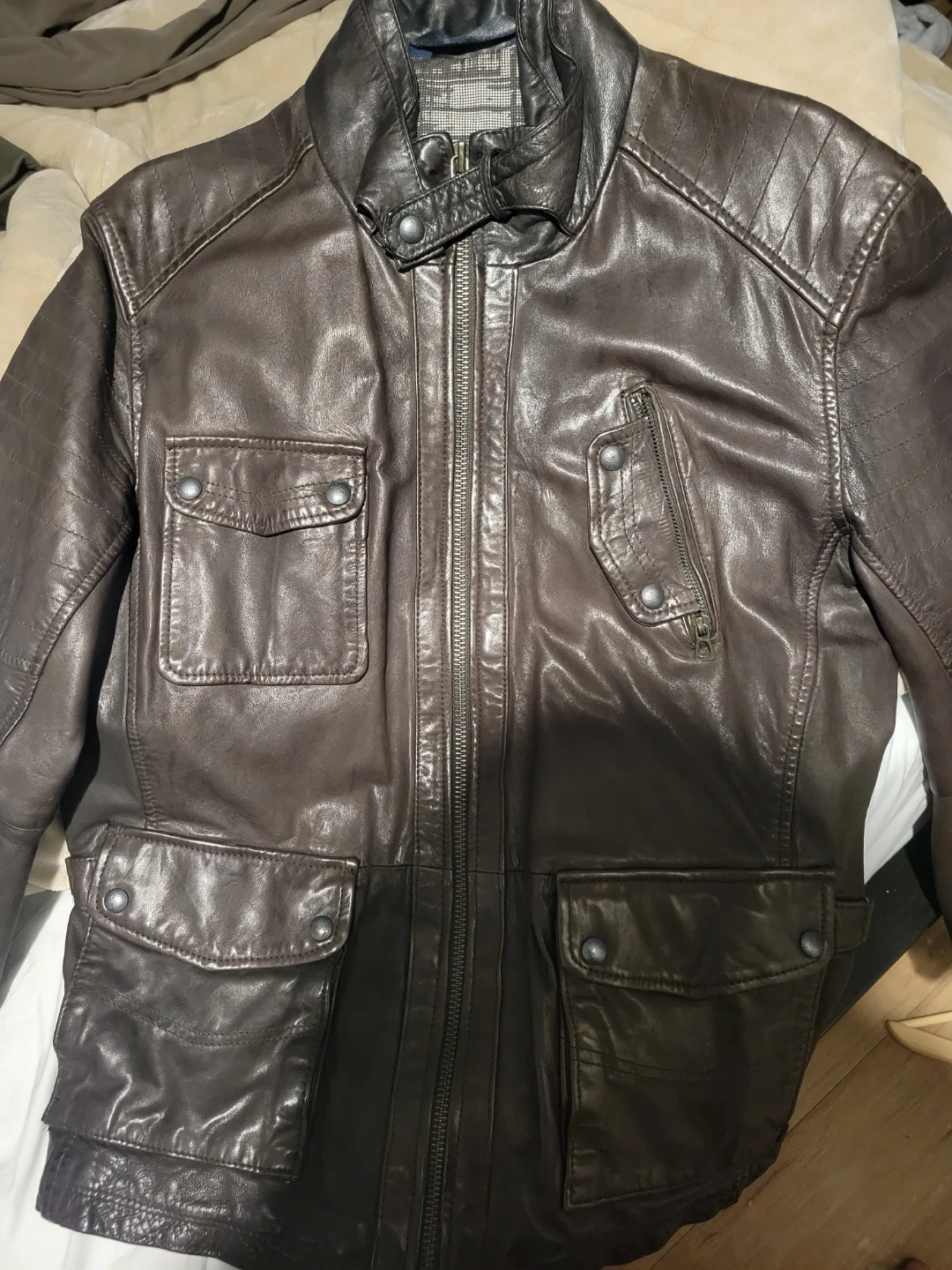 Hugo Boss Brown Leather Jacket - photo 2