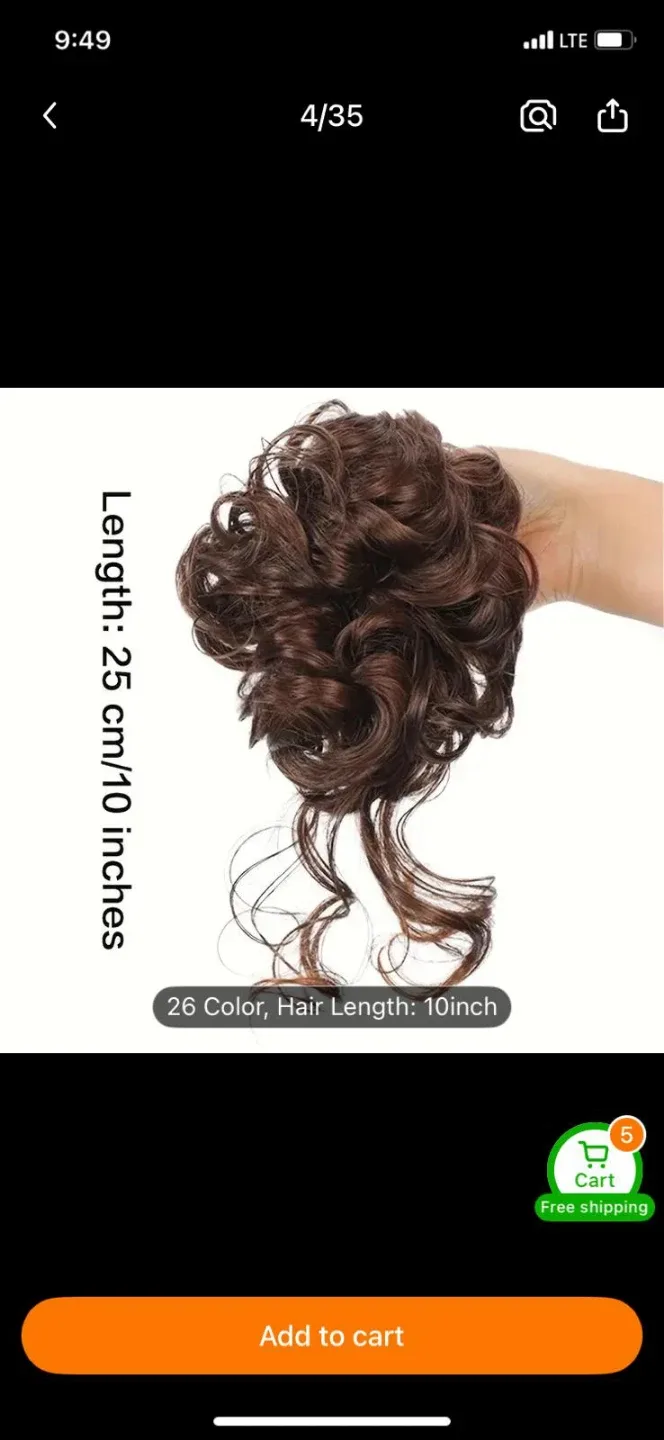 Hair Bun Extension - 10 inch Length