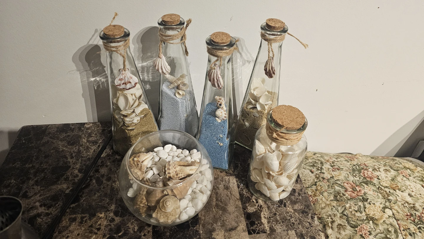 Seashell Decor Bottles & Bowl Set - photo 3