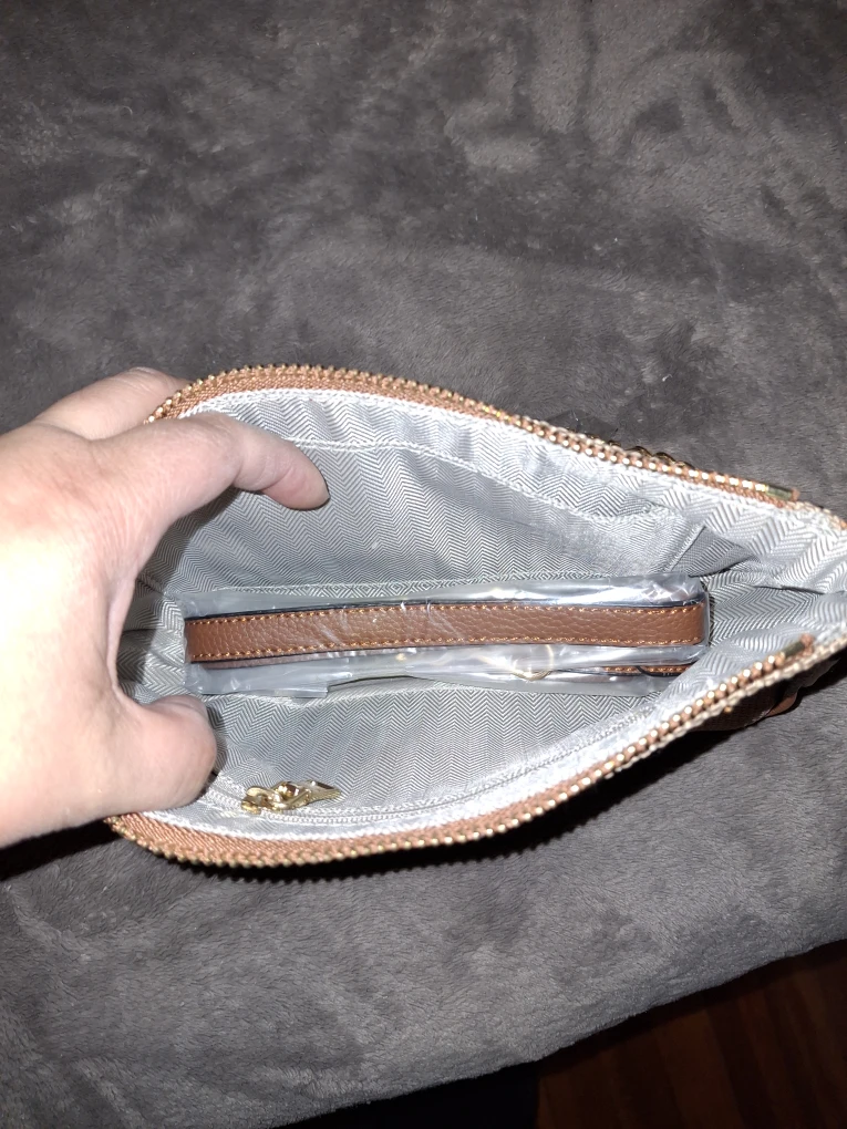 Plaid Crossbody Bag with Gold Chain - photo 2