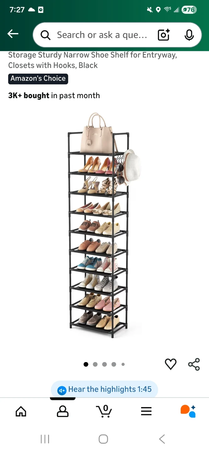 Black 10-Tier Shoe Rack Shelf - photo 2