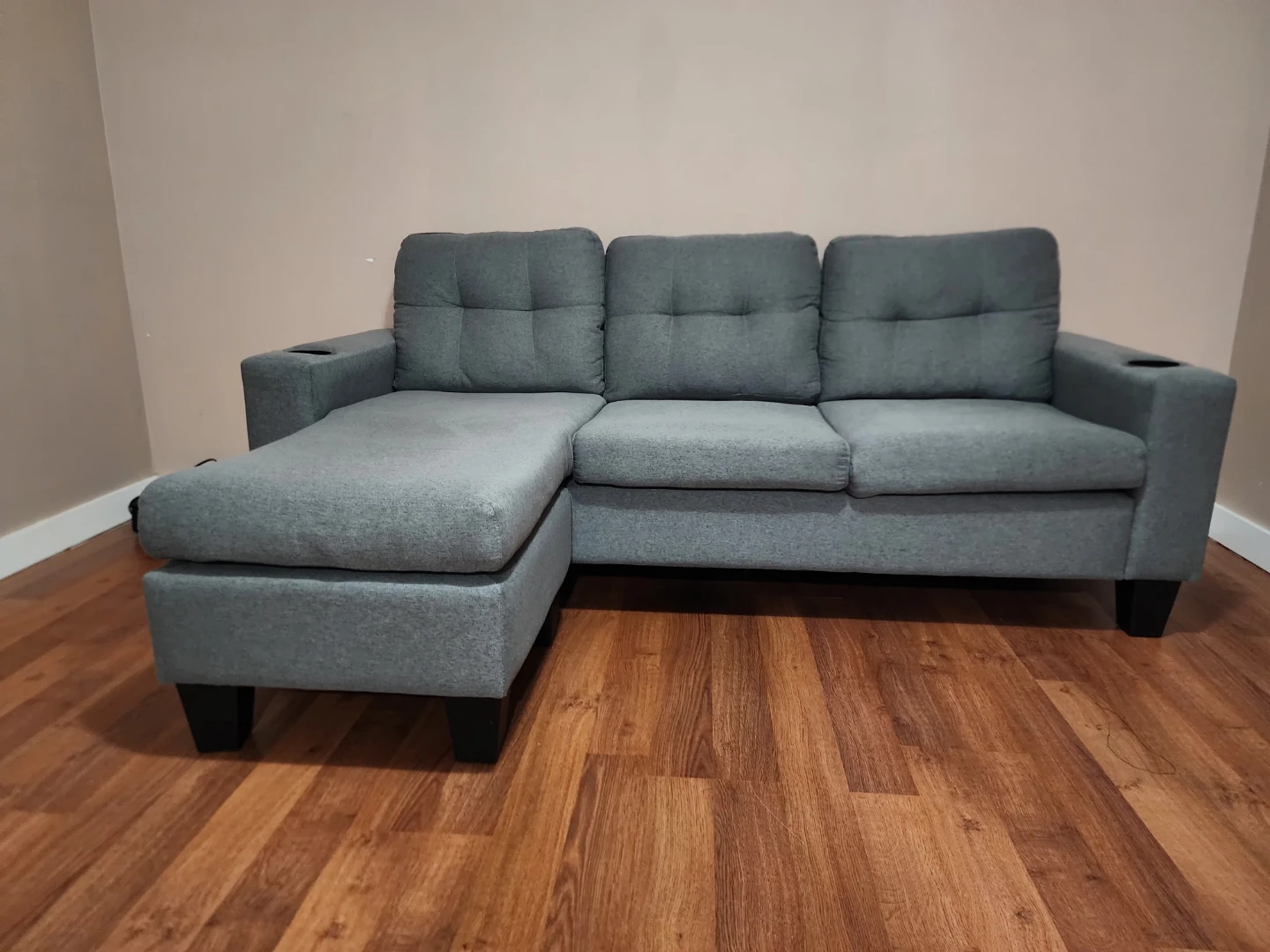 Grey Sectional Sofa with Ottoman - photo 3