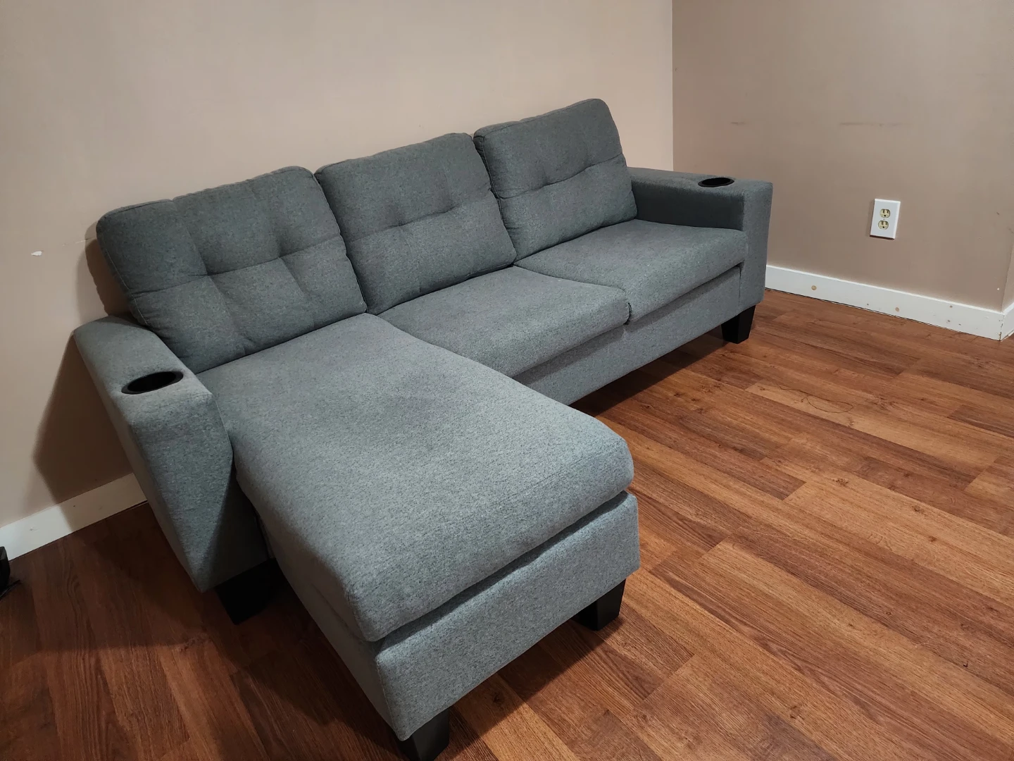 Grey Sectional Sofa with Ottoman - photo 4