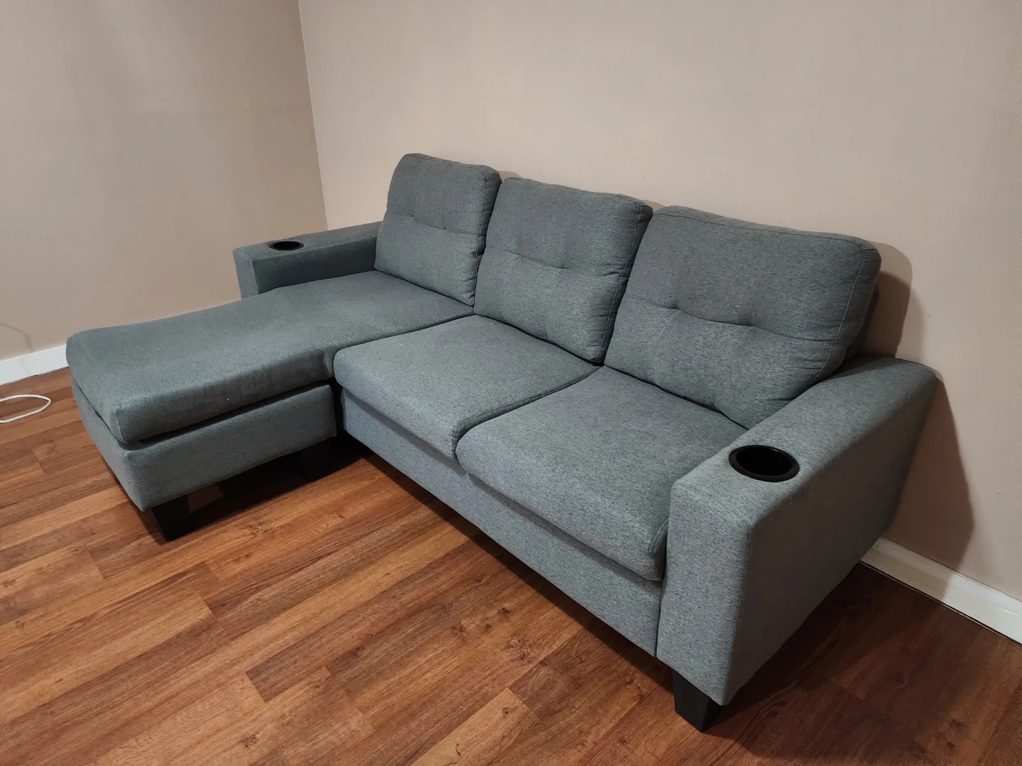 Grey Sectional Sofa with Ottoman - photo 5