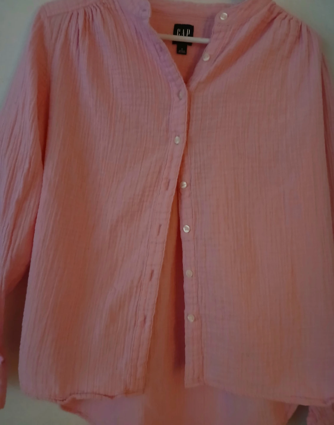 GAP Pink Cotton Gauze Button-Up - Size M