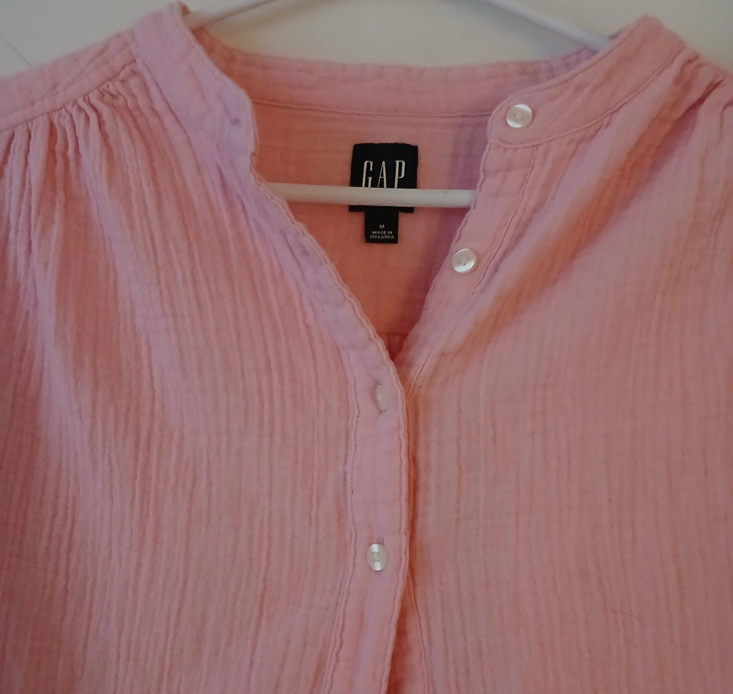 GAP Pink Cotton Gauze Button-Up - Size M - photo 2