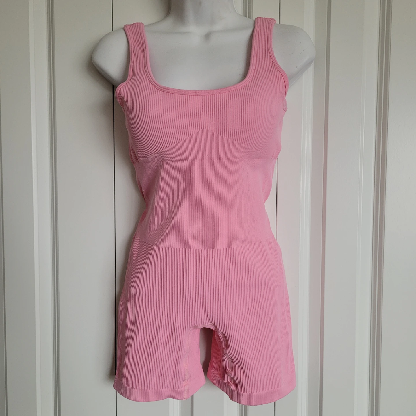 Pink Ribbed Yoga Bodysuit - photo 3