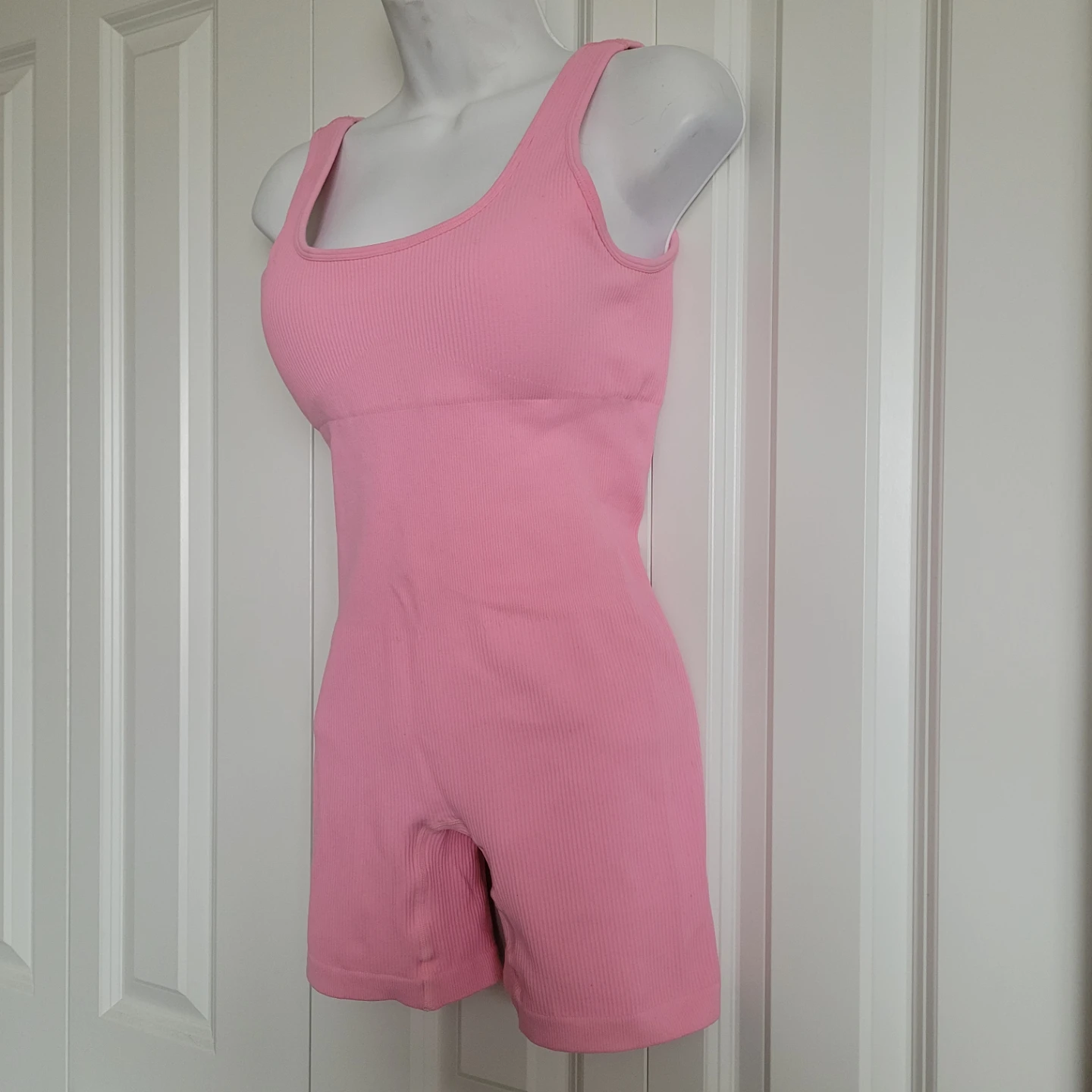 Pink Ribbed Yoga Bodysuit - photo 2