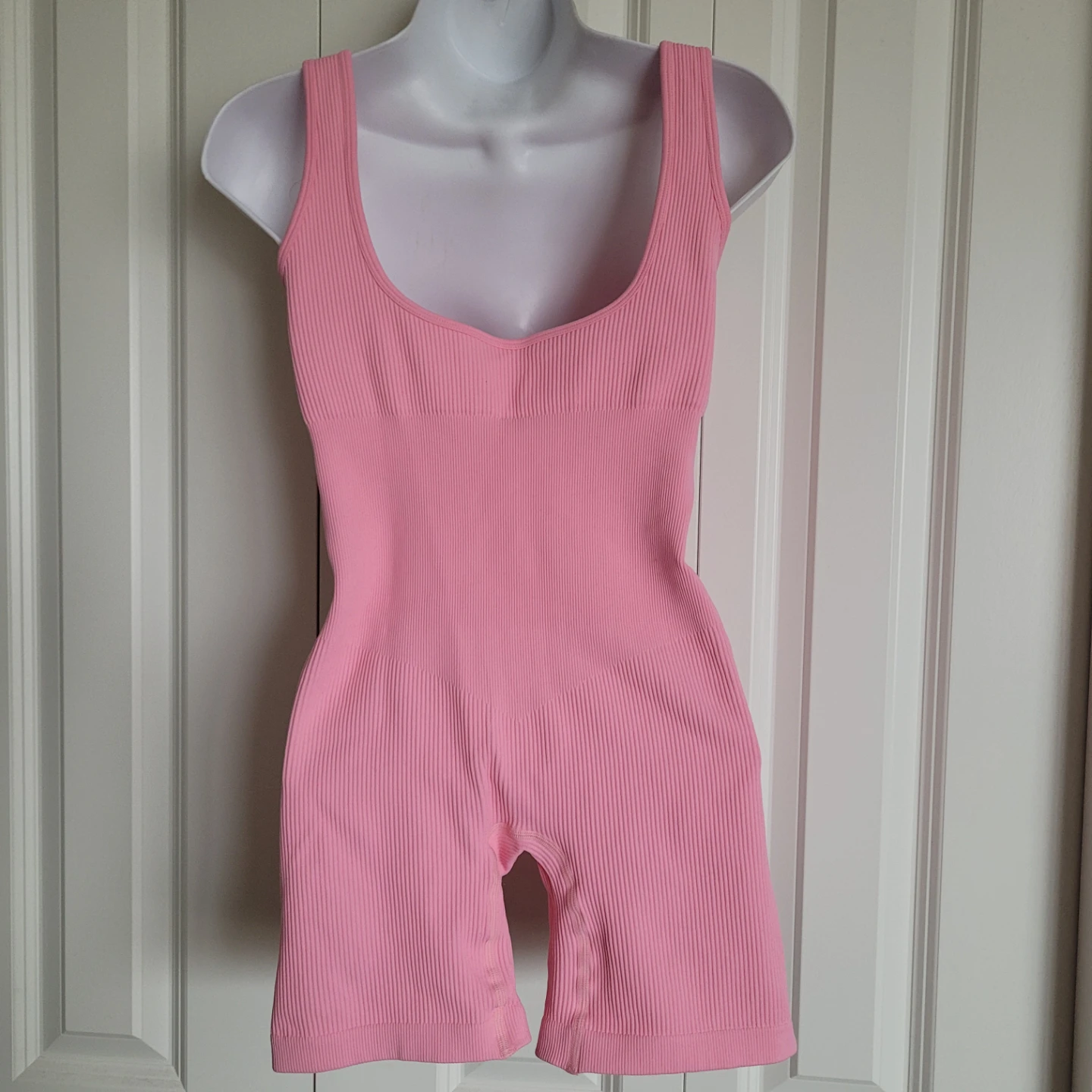 Pink Ribbed Yoga Bodysuit - photo 4