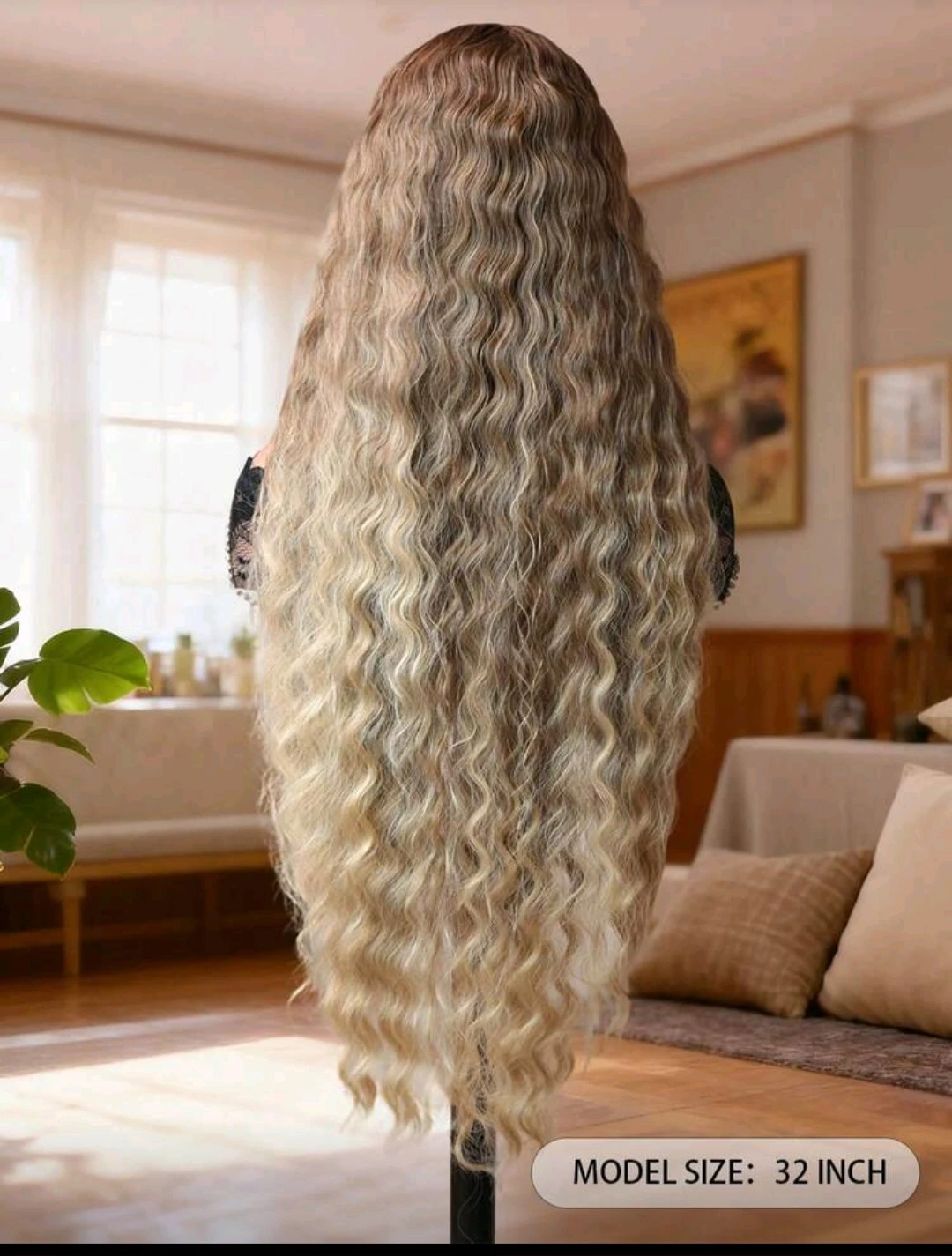 32 Inch Blonde Highlighted Curly Wig - photo 2