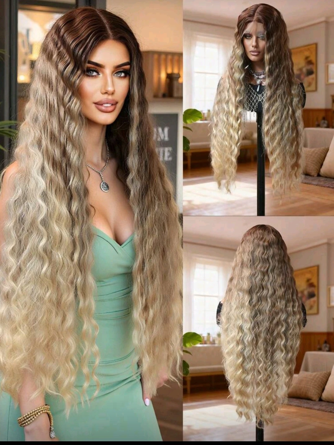 32 Inch Blonde Highlighted Curly Wig - photo 3