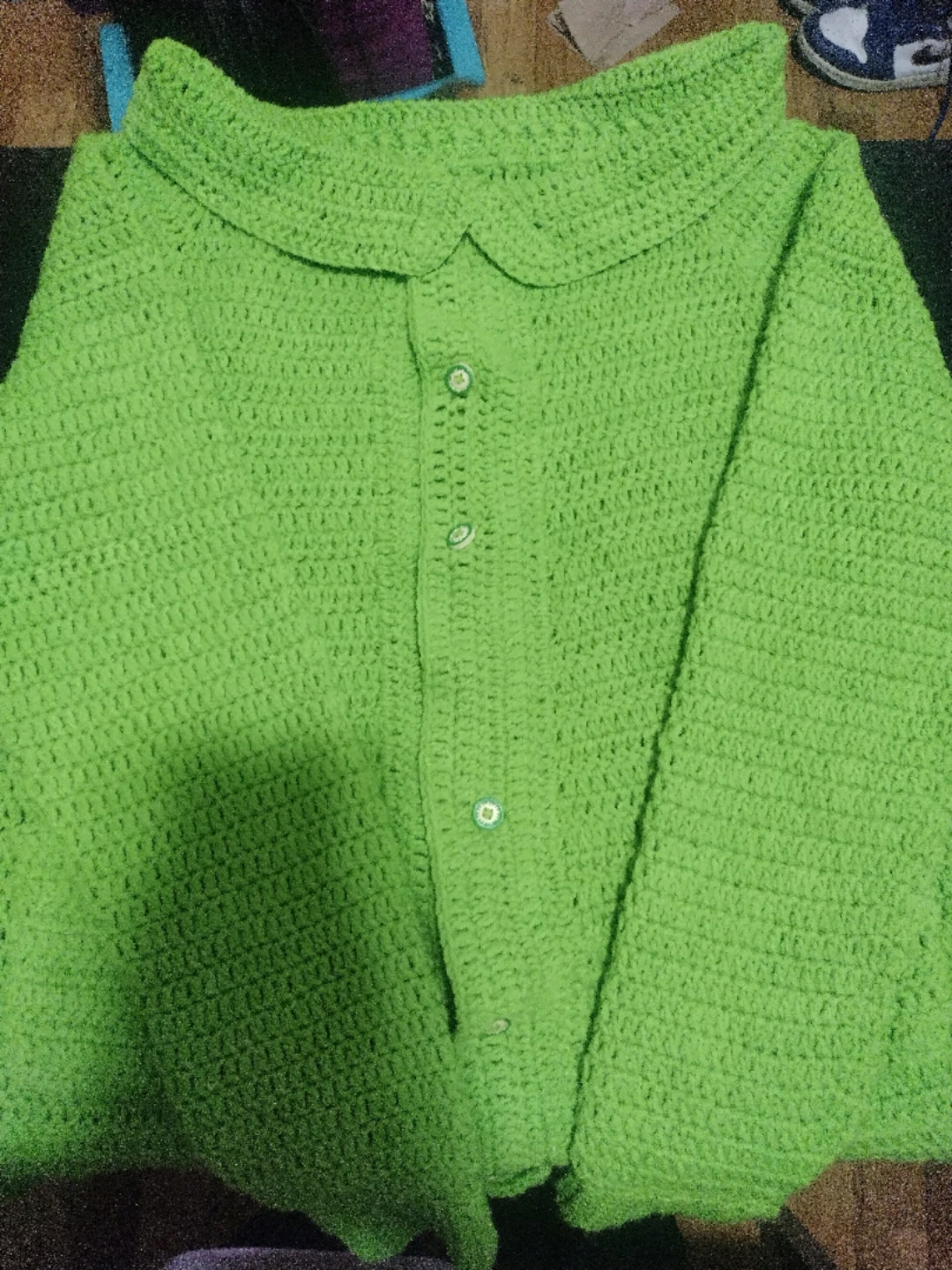Handmade Crochet Cardigan - Green