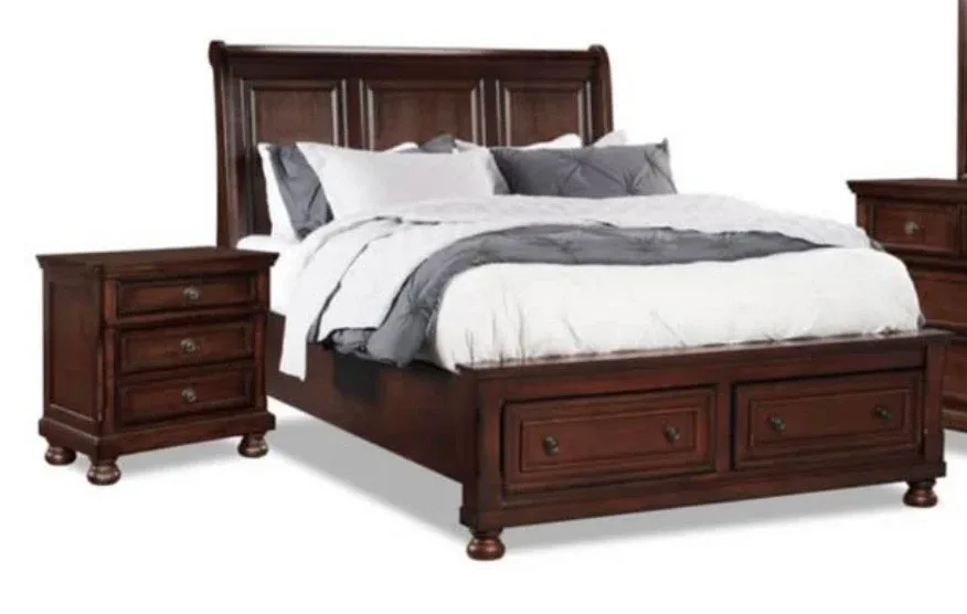 Dark Wood King Size Bed Frame from brick image indicator(2)