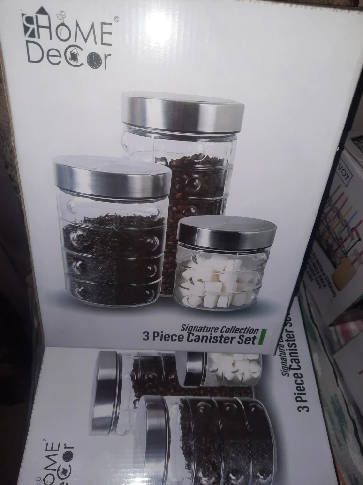 3 Piece Glass Canister Set - Brand New - photo 2