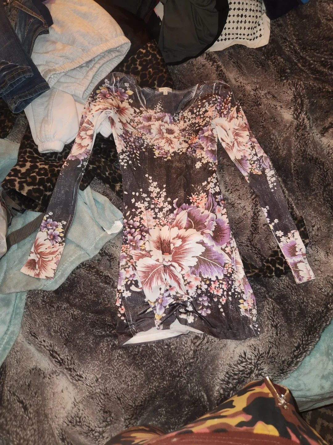 maurices Floral Long Sleeve Dress - Size Small