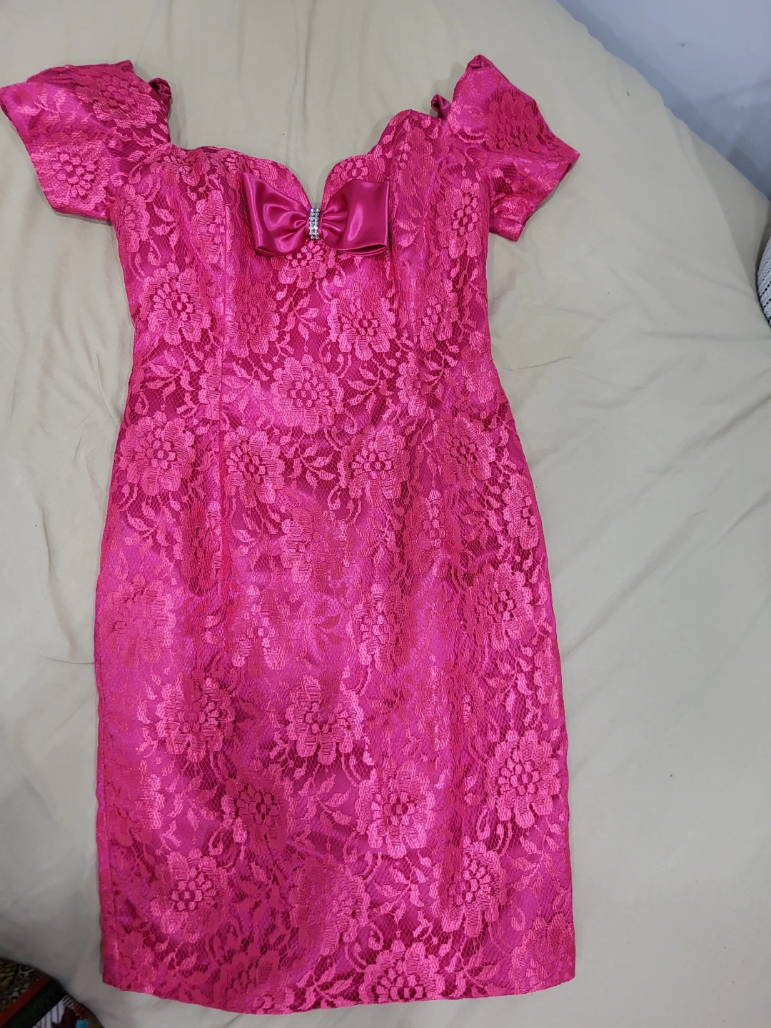 Nu-Mode Pink Lace Dress - Size 7/8 - photo 3