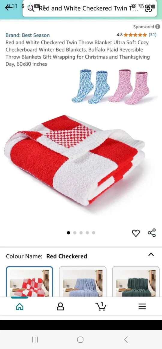 Red and White Checkered Twin Throw Blanket Ultra Soft Cozy ...