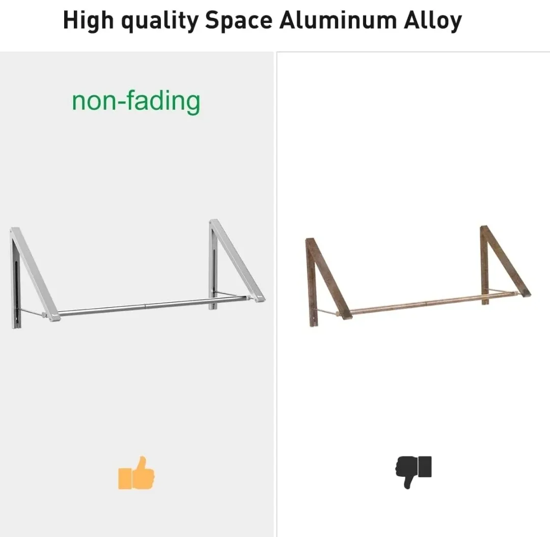 Anjuer Wall Mounted Folding Clothes Hanger - Silver image indicator(6)