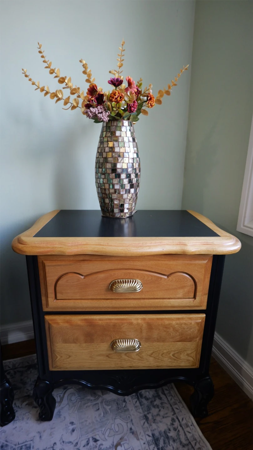 Pair of Refurbished Wood Nightstands - photo 3