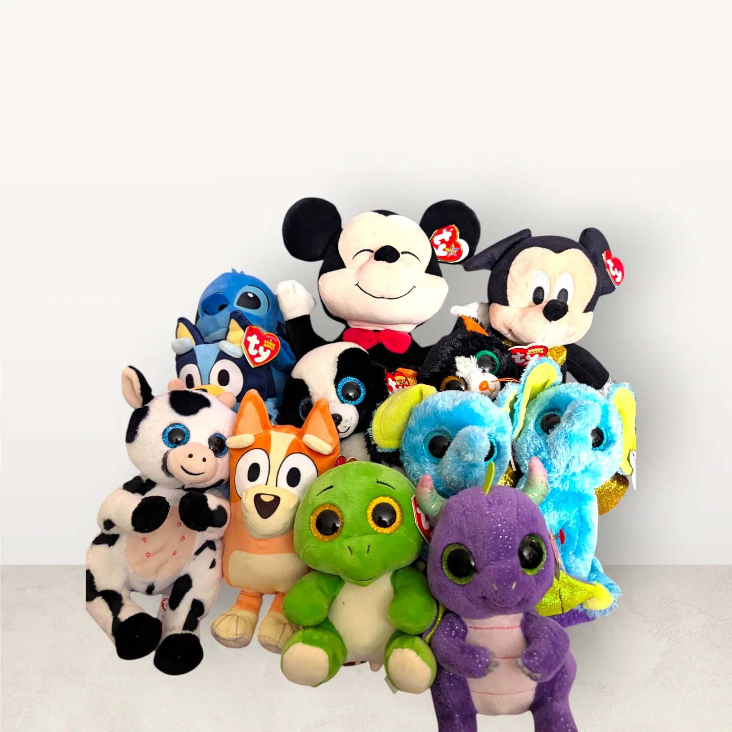 Ty Beanie Boos Lot - Mickey, Bluey & More!