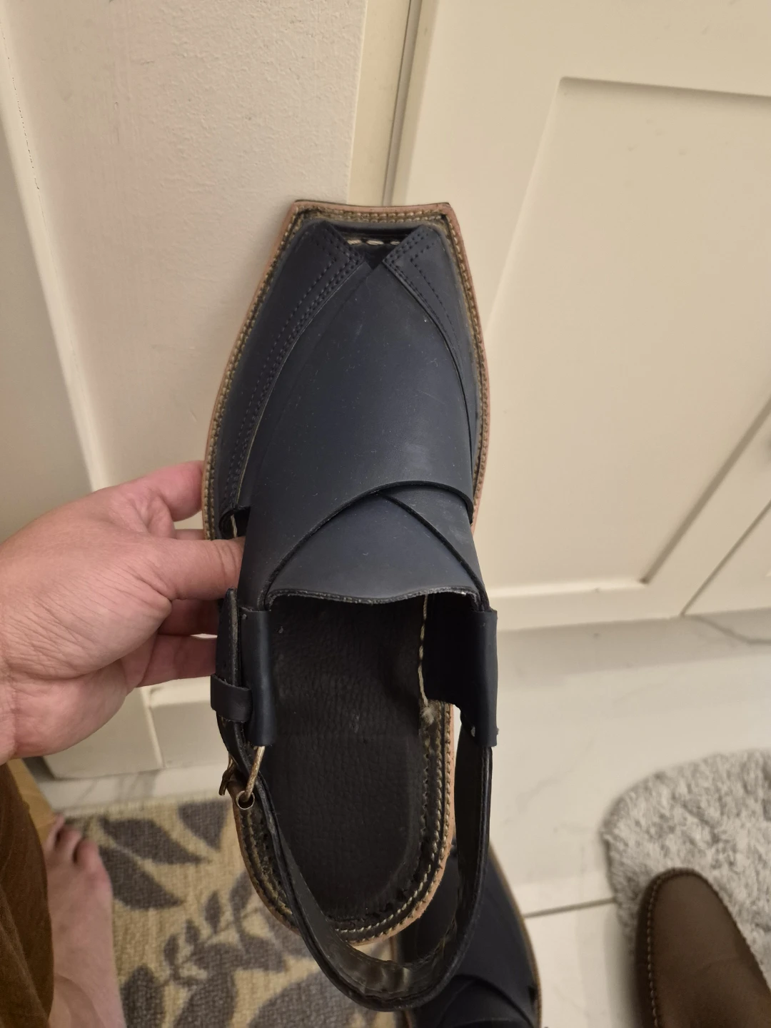 Men's Leather Peshawari Chappal - Size 7 - photo 3