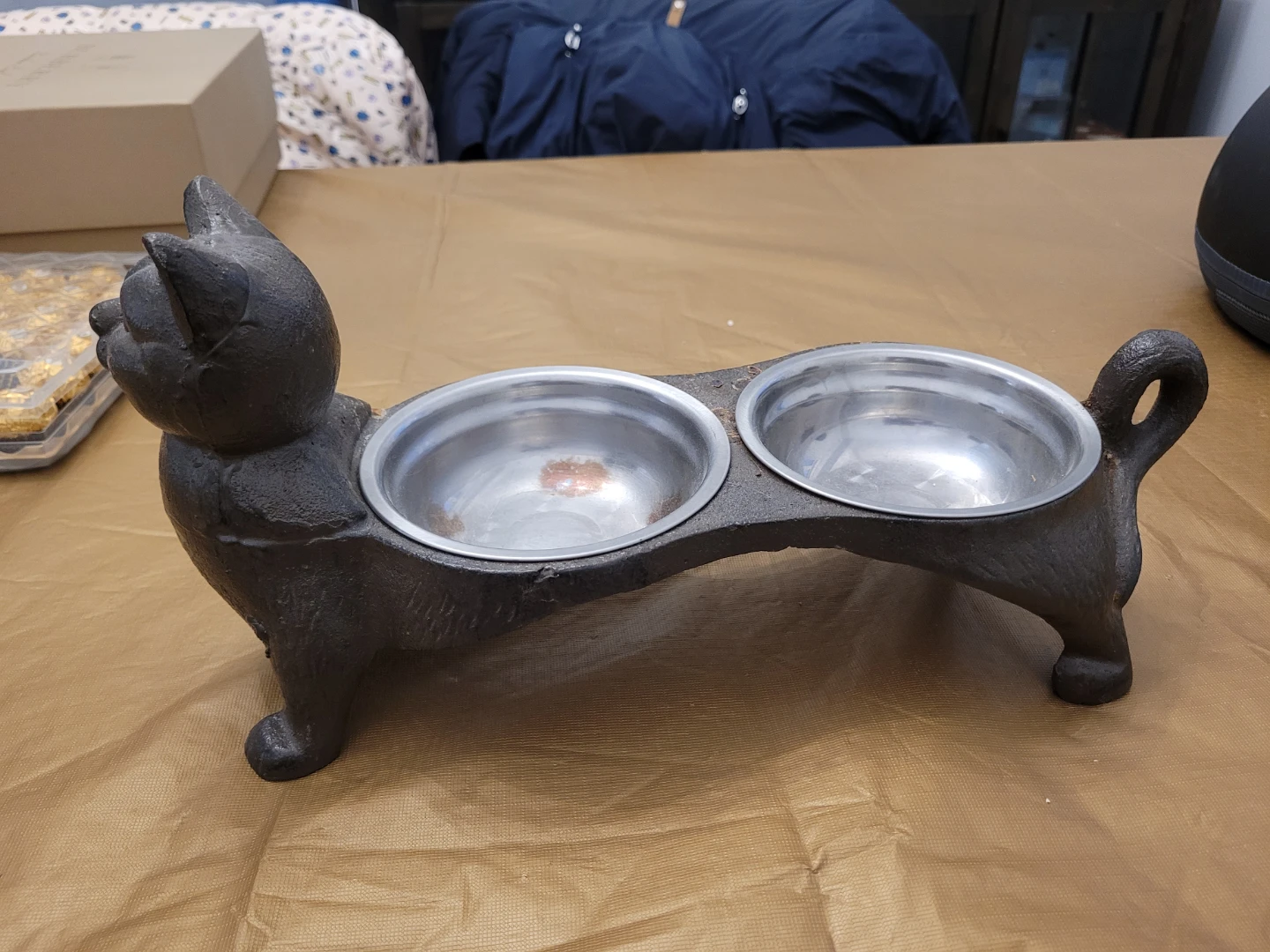Cast Iron Cat Double Pet Bowl - photo 2