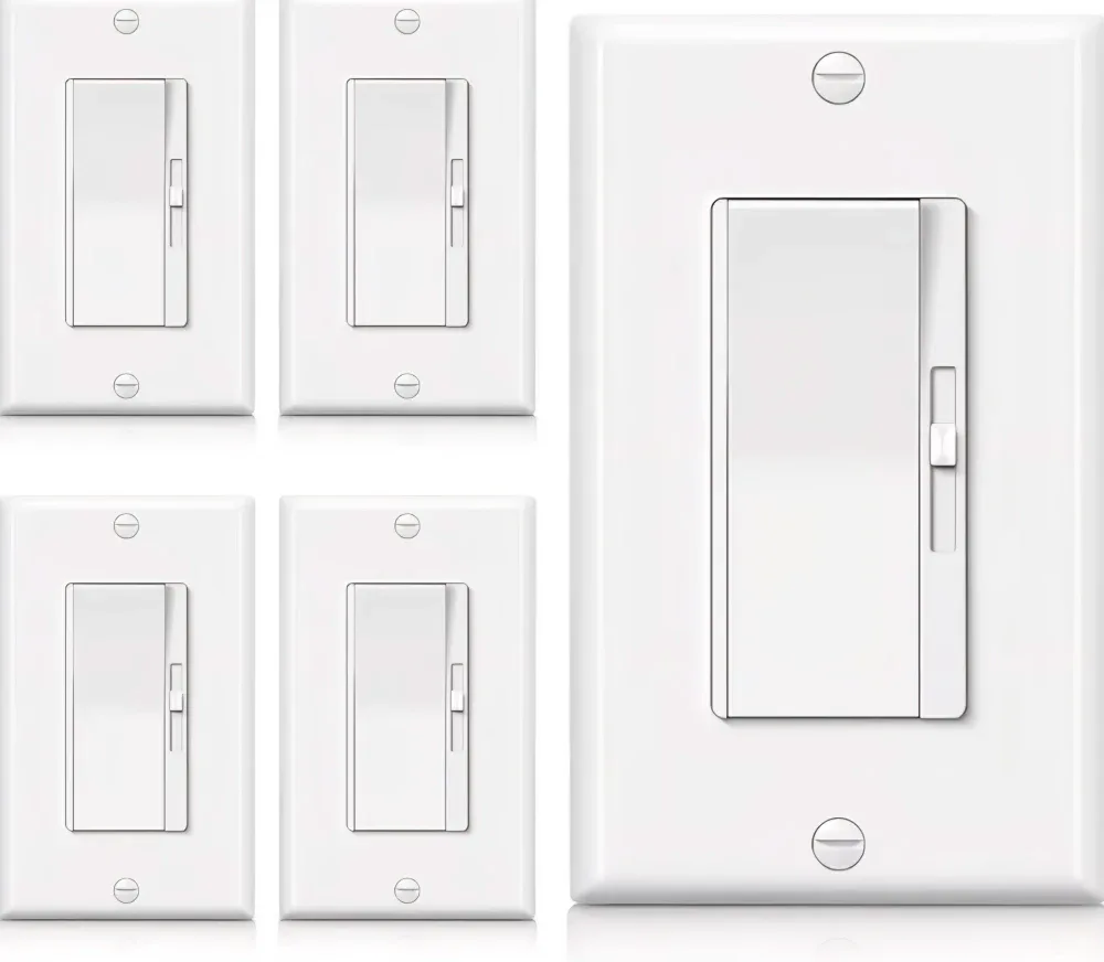 BESTTEN 5 Pack Slim Dimmer Switch