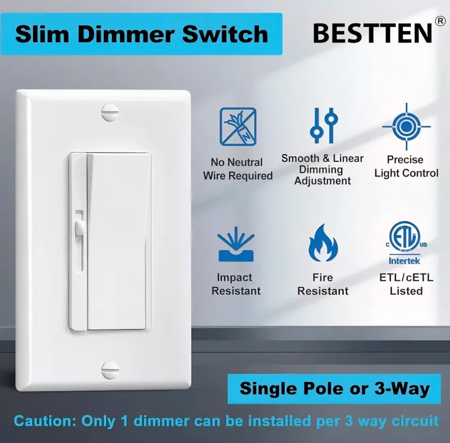 BESTTEN 5 Pack Slim Dimmer Switch image indicator(2)