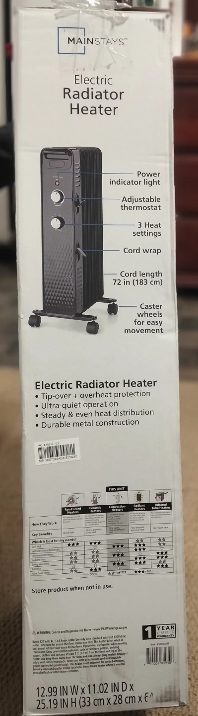 Mainstays Electric Radiator Heater - photo 2