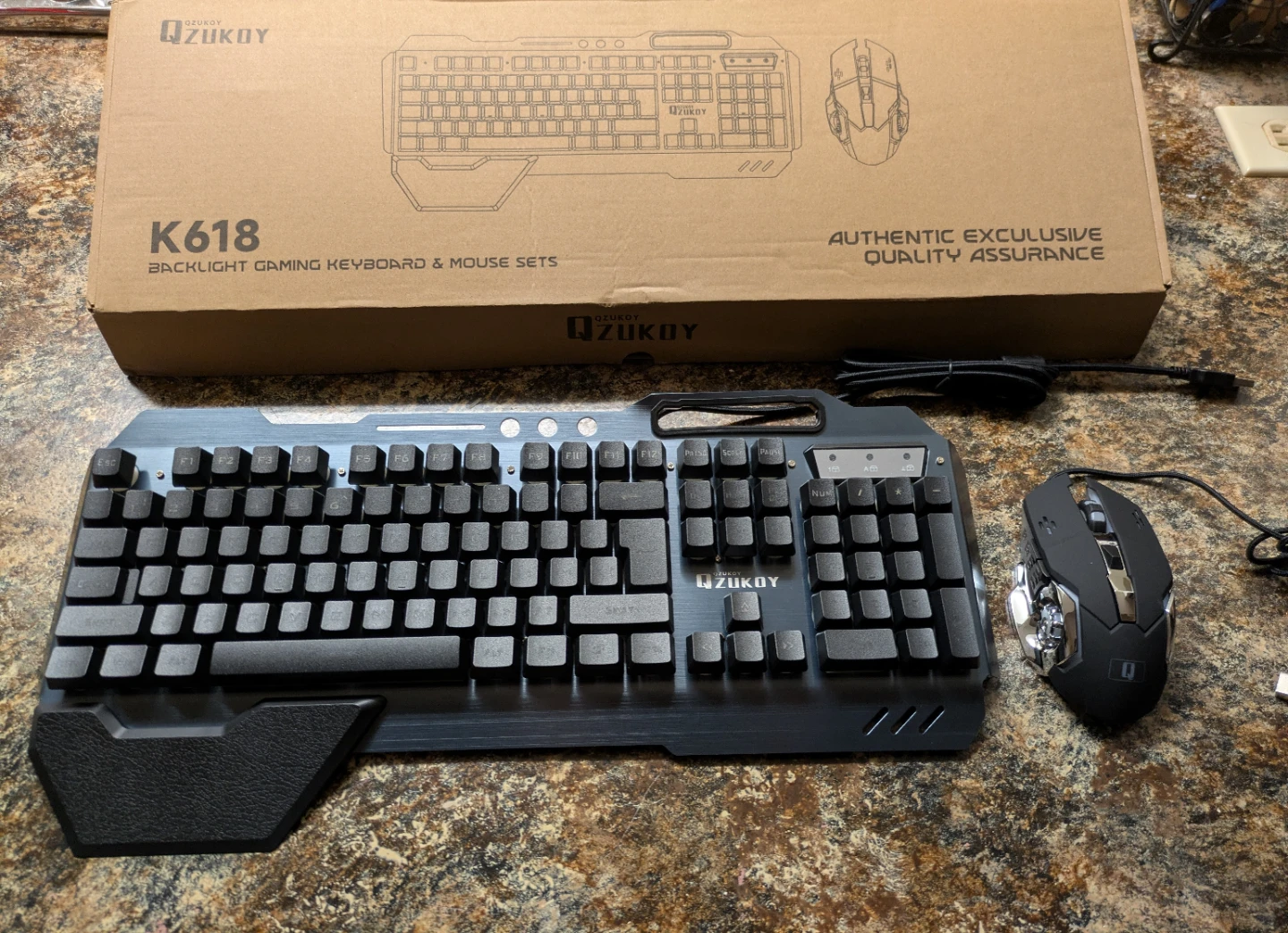 Ergonomic Backlit Gaming Keyboard & Mouse Set