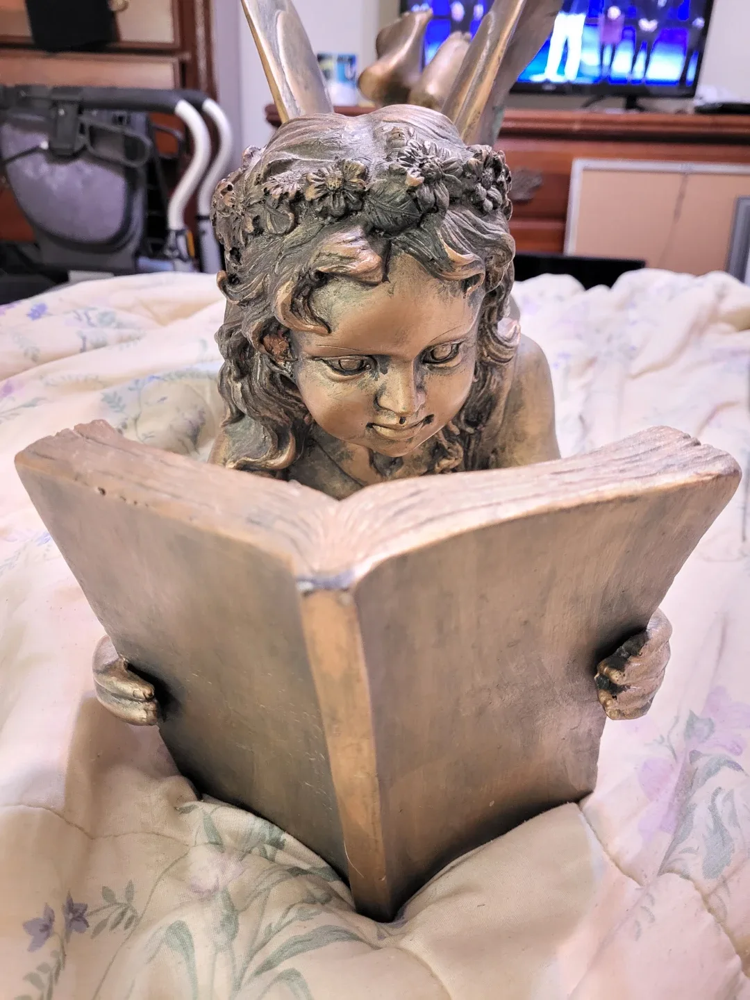 Angel Reading Book Statue