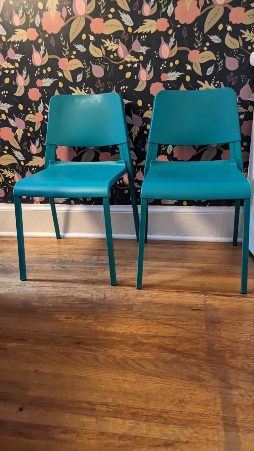2 Green IKEA TEODORES Chairs