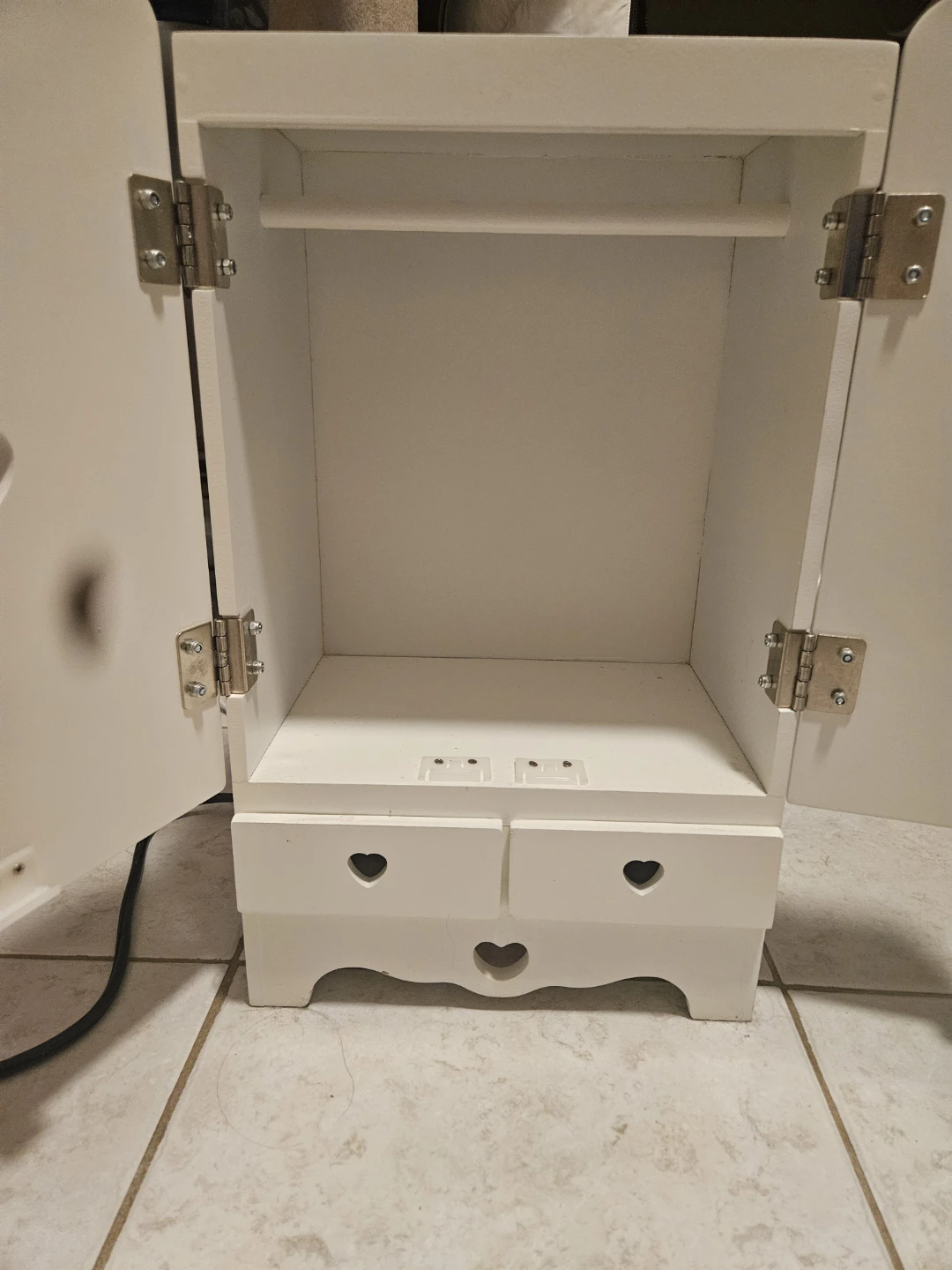 White Wooden Doll Wardrobe