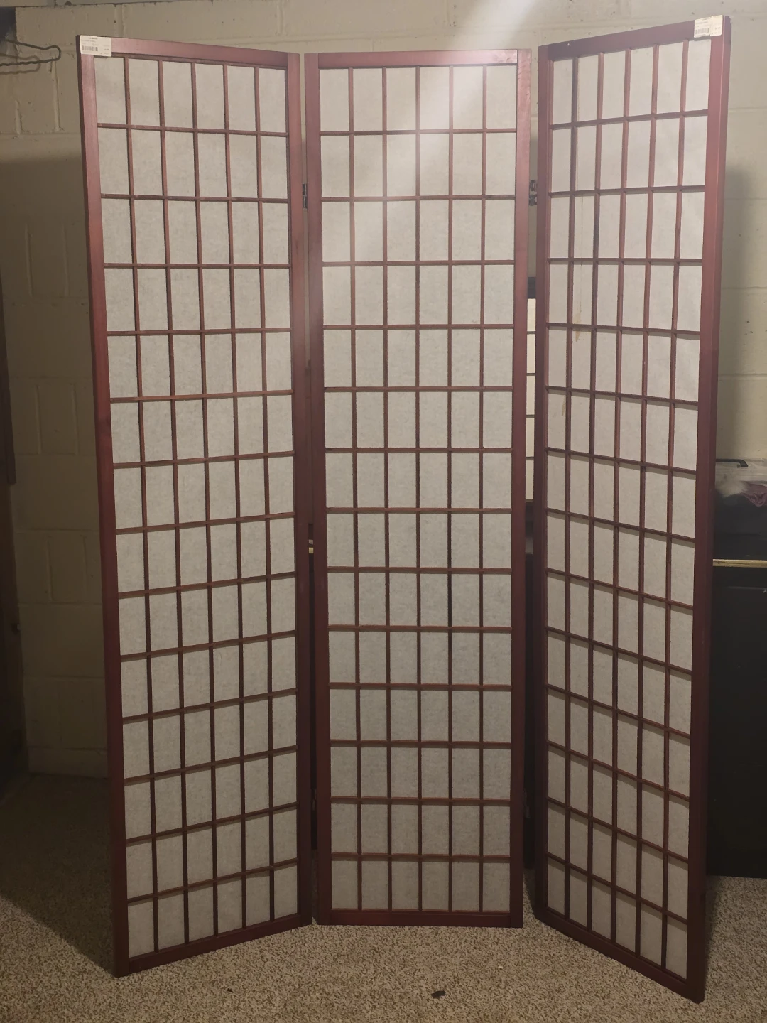 Folding Wood Frame 3 Screen Panel Room Divider