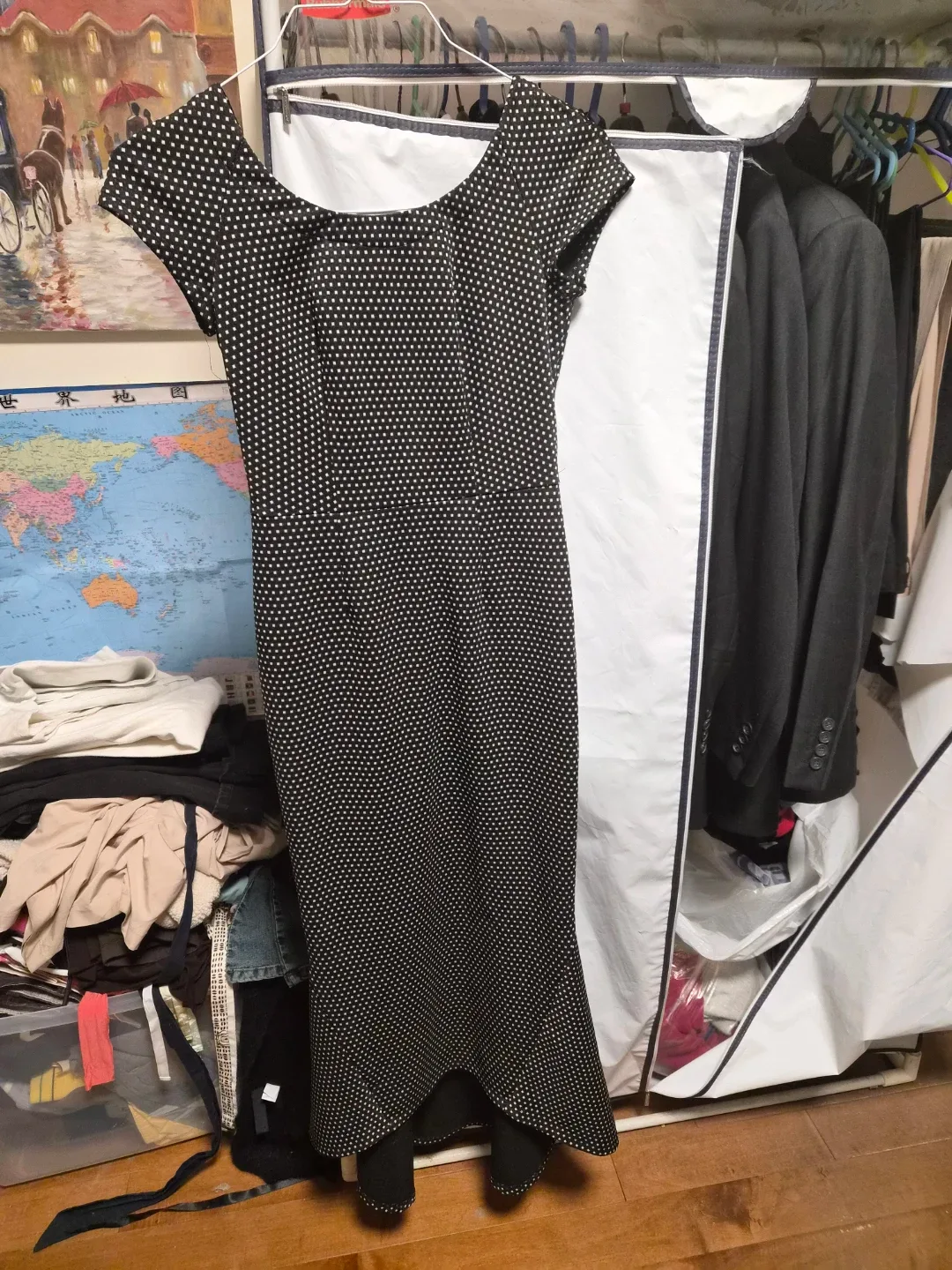 Maggy London Black & White Polka Dot Dress