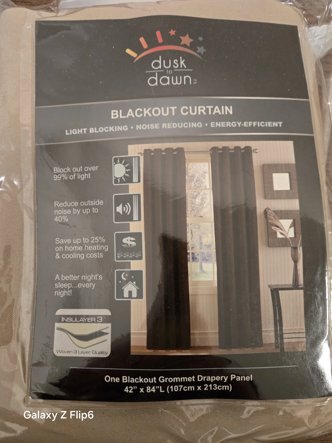Set of Two Blackout Curtain Panels - 42" x 84" - photo 3