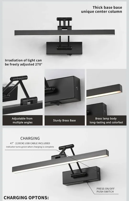 LED Picture Light, Black, 15.35 in image indicator(4)