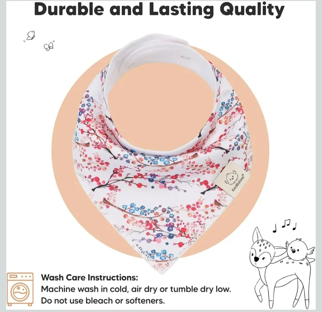 10-Pack Organic Baby Bandana Bibs - Organic Cotton Bandana ... image indicator(3)