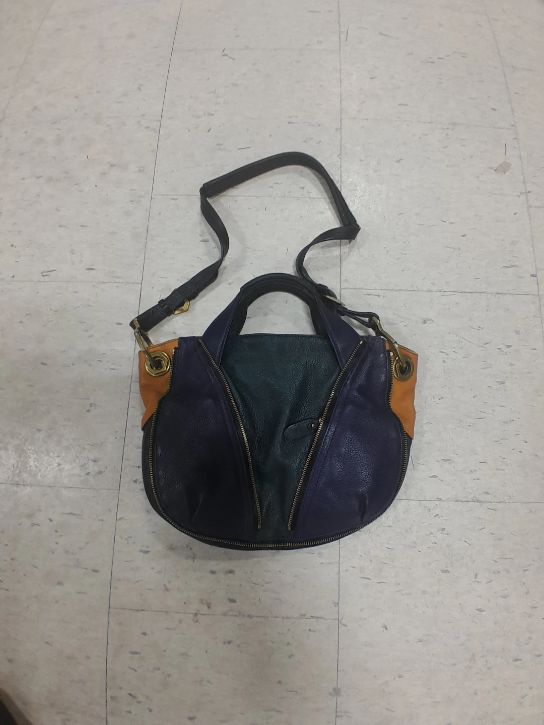 Leather Handbag - Blue, Green, and Orange Original  orYANY