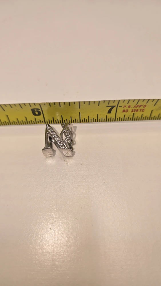 925 silver Letter N Charm #Cleanout