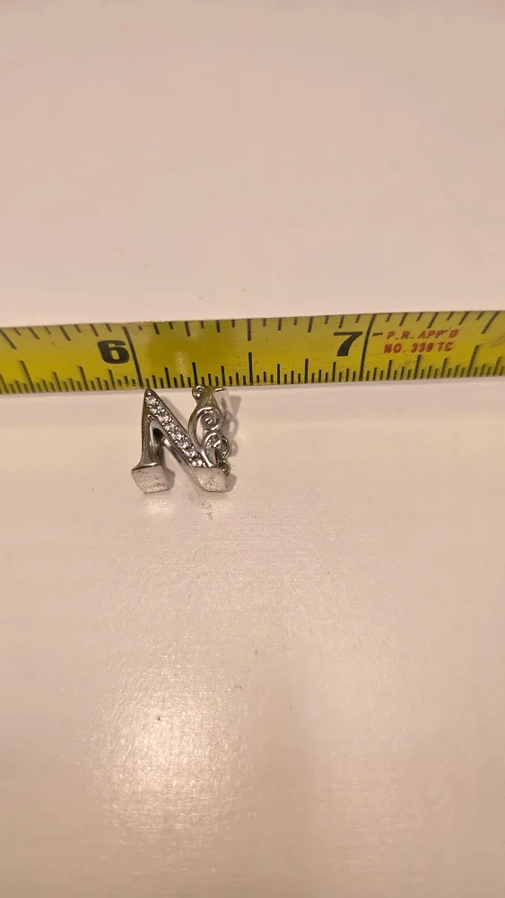 925 silver Letter N Charm #Cleanout
