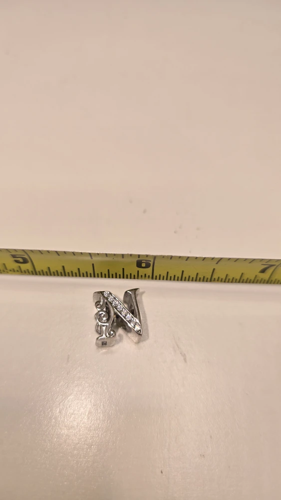 925 silver Letter N Charm #Cleanout - photo 2