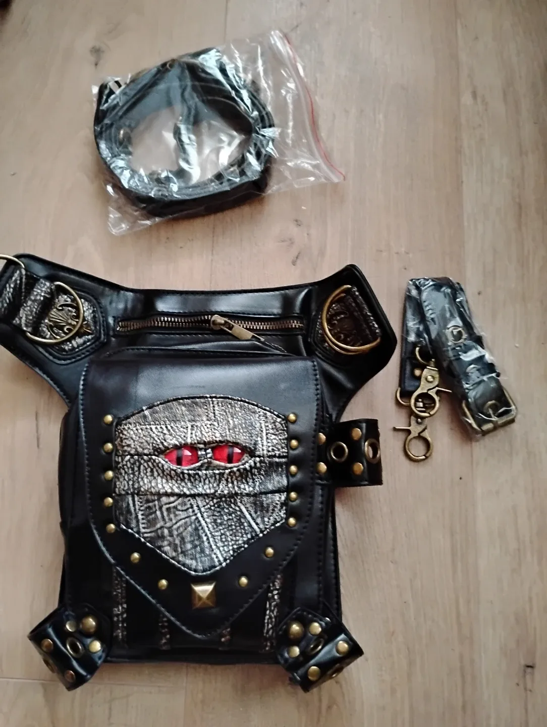 Black Steampunk Style Belt Bag